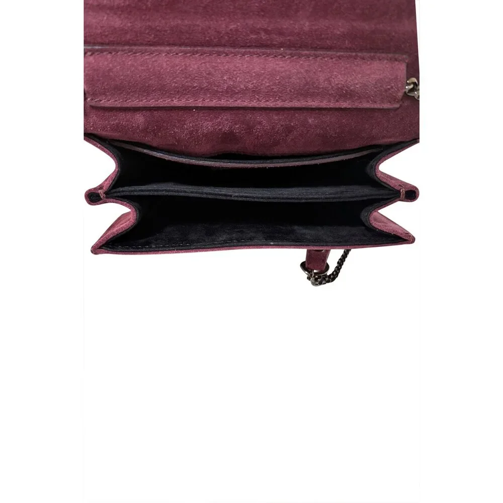 Hogl - Plum Purple Suede Chain Strap Crossbody Bag